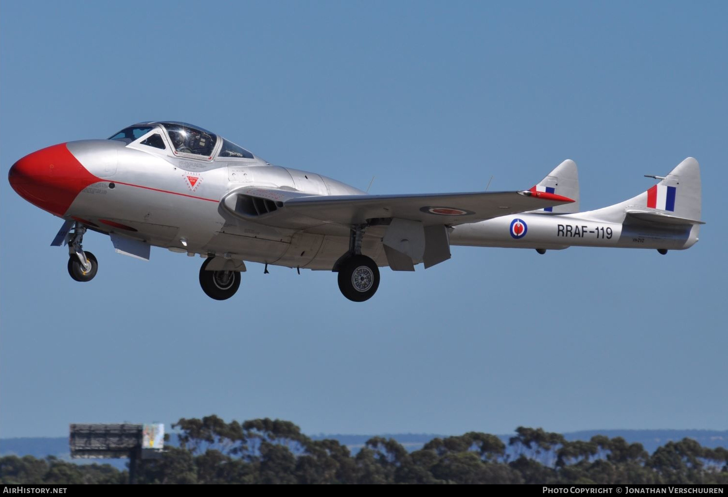 Aircraft Photo of VH-ZVZ / RRAF-119 | De Havilland D.H. 115 Vampire T11 | Rhodesia - Air Force | AirHistory.net #206783