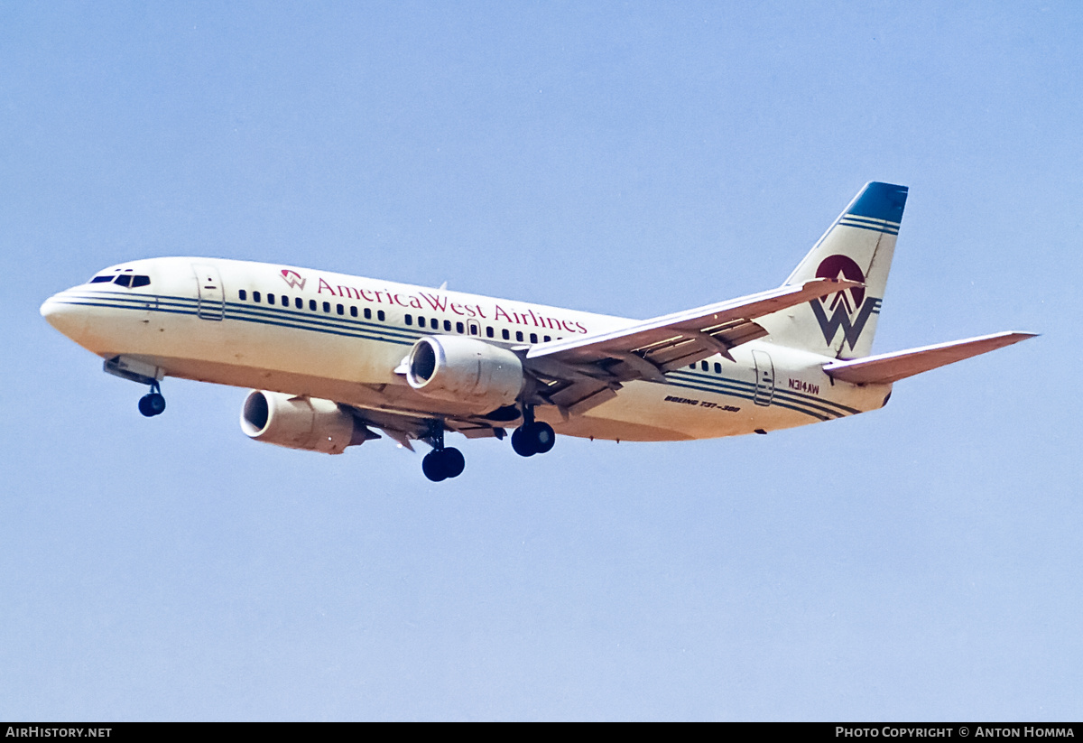 Aircraft Photo of N314AW | Boeing 737-3S3 | America West Airlines | AirHistory.net #206957