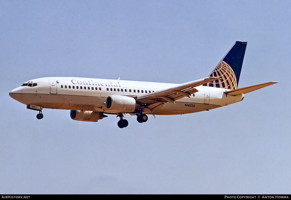 Aircraft Photo of N14336 | Boeing 737-3T0 | Continental Airlines | AirHistory.net #206958