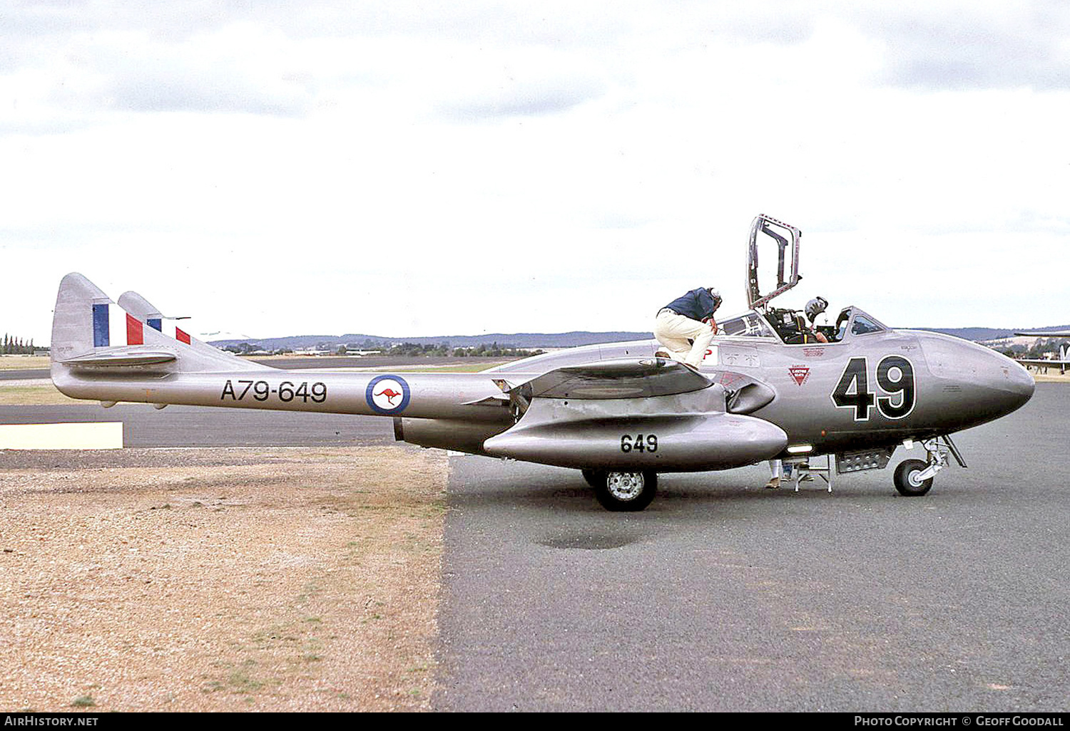 Aircraft Photo of VH-ICP / A79-649 | De Havilland D.H. 115 Vampire T35 | Australia - Air Force | AirHistory.net #207423