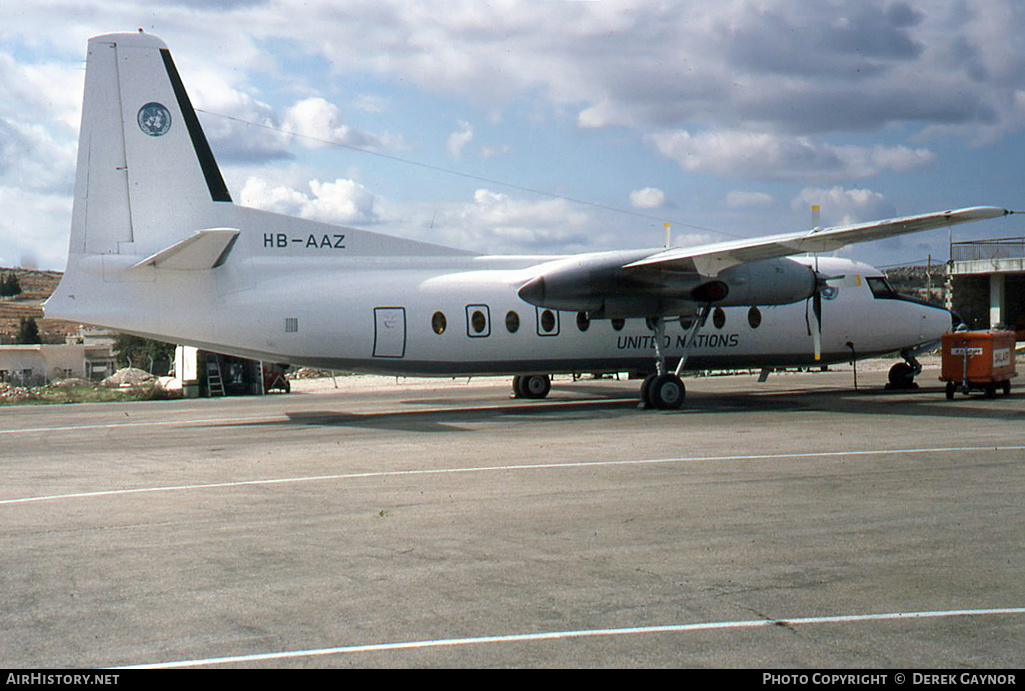 Aircraft Photo of HB-AAZ | Fokker F27-400 Friendship | United Nations | AirHistory.net #207437