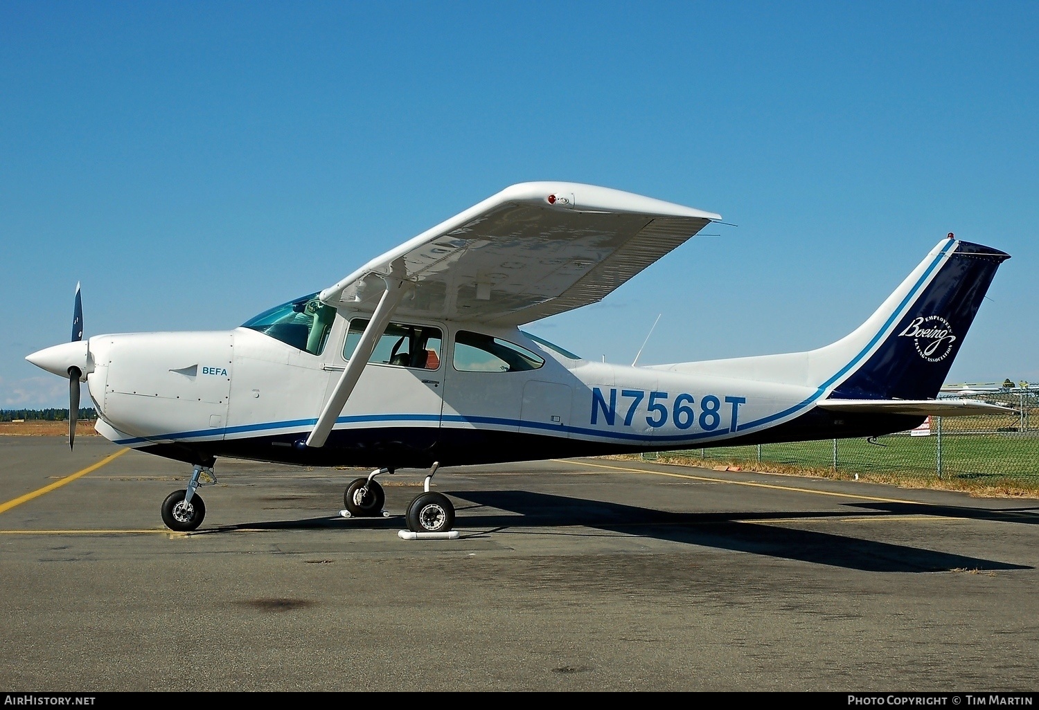 Aircraft Photo of N7568T | Cessna R182 Skylane RG | Boeing Employees Flying Association - BEFA | AirHistory.net #207717