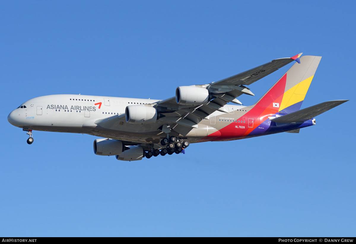 Aircraft Photo of HL7626 | Airbus A380-841 | Asiana Airlines | AirHistory.net #207723