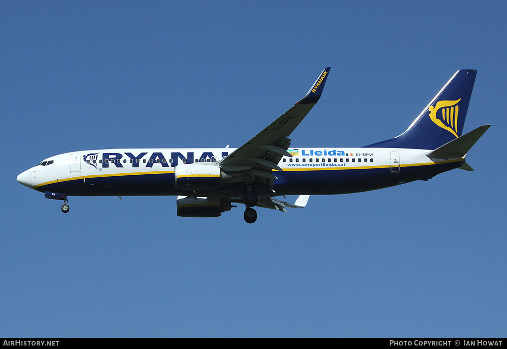 Aircraft Photo of EI-DPW | Boeing 737-8AS | Ryanair | AirHistory.net #207898