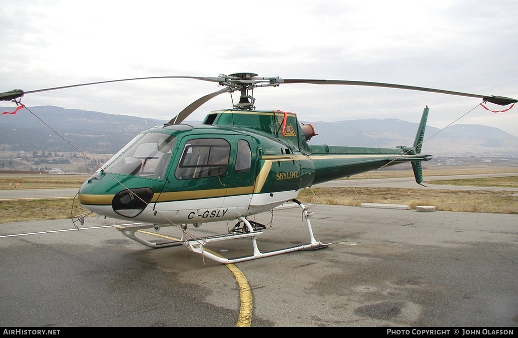 Aircraft Photo of C-GSLY | Eurocopter AS-350B-2 Ecureuil | Skyline Helicopters | AirHistory.net #207989