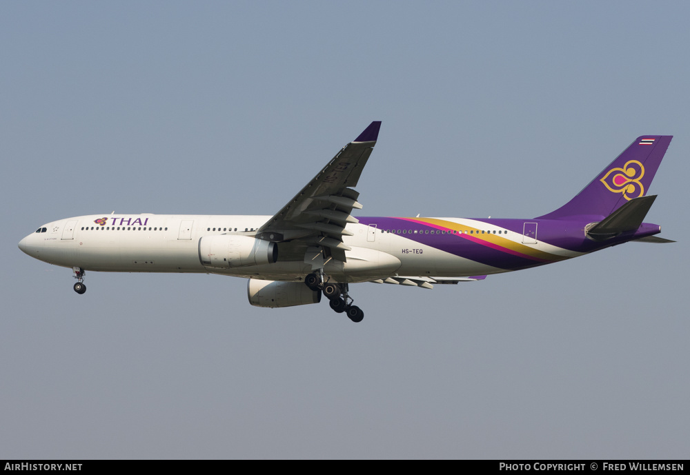 Aircraft Photo of HS-TEQ | Airbus A330-343 | Thai Airways International | AirHistory.net #208067