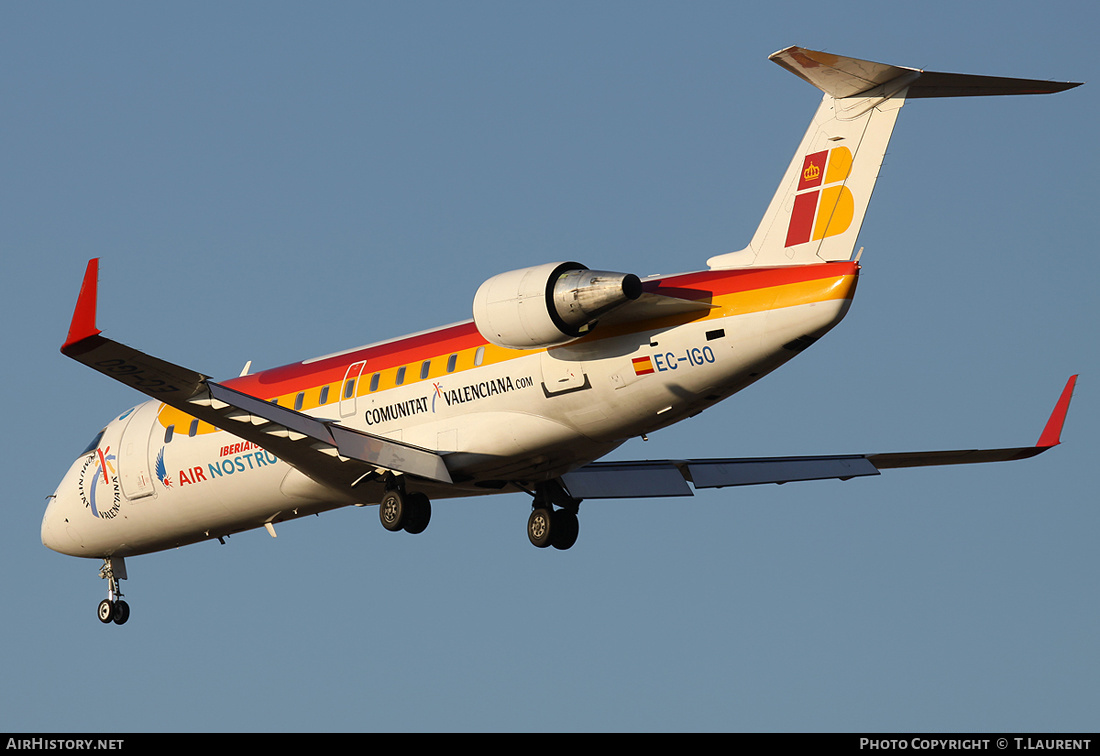 Aircraft Photo of EC-IGO | Bombardier CRJ-200ER (CL-600-2B19) | Iberia Regional | AirHistory.net #208268
