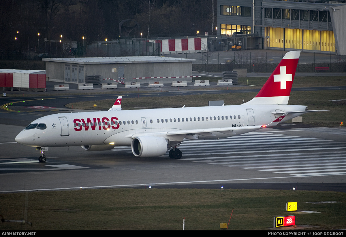 Aircraft Photo of HB-JCE | Bombardier CSeries CS300 (BD-500-1A11) | Swiss International Air Lines | AirHistory.net #208275