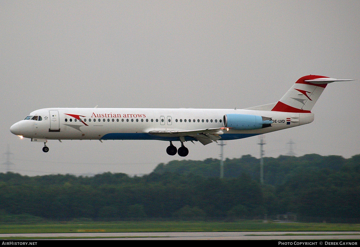 Aircraft Photo of OE-LVD | Fokker 100 (F28-0100) | Austrian Arrows | AirHistory.net #208279