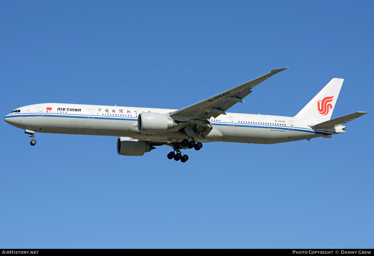 Aircraft Photo of B-2040 | Boeing 777-39L/ER | Air China | AirHistory.net #208604