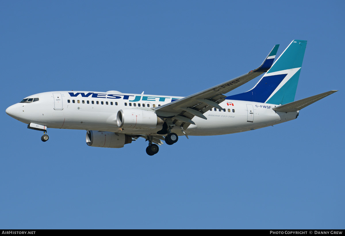 Aircraft Photo of C-FWSF | Boeing 737-7CT | WestJet | AirHistory.net #208858