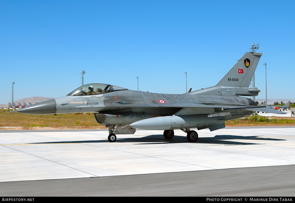 Aircraft Photo of 88-0026 | General Dynamics F-16C Fighting Falcon | Turkey - Air Force | AirHistory.net #209262