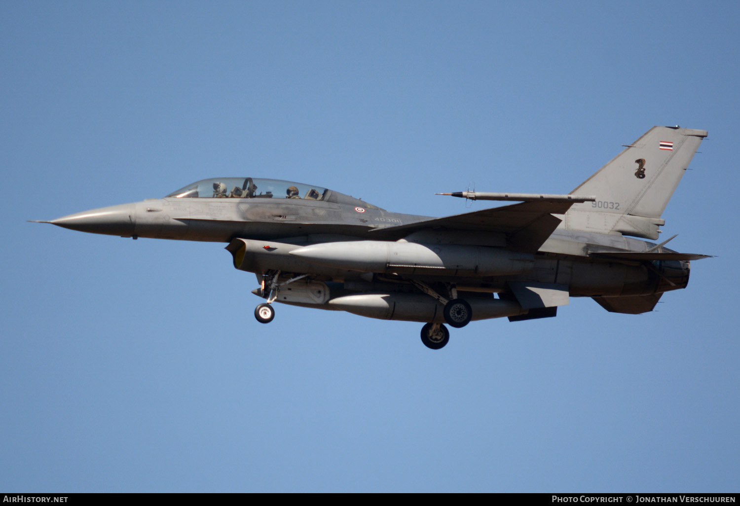 Aircraft Photo of KH19K-19/38 / 40301-90032 | General Dynamics F-16B Fighting Falcon | Thailand - Air Force | AirHistory.net #209316