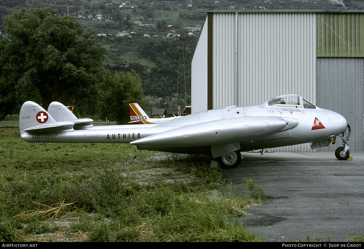 Aircraft Photo of HB-RVC | De Havilland D.H. 112 Venom FB50 | Authier | Switzerland - Air Force | AirHistory.net #209755