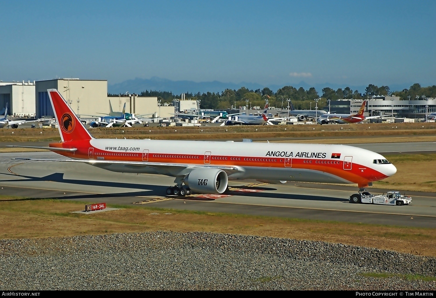 Aircraft Photo of D2-TEK / N5022E | Boeing 777-3M2/ER | TAAG Angola Airlines - Linhas Aéreas de Angola | AirHistory.net #210814