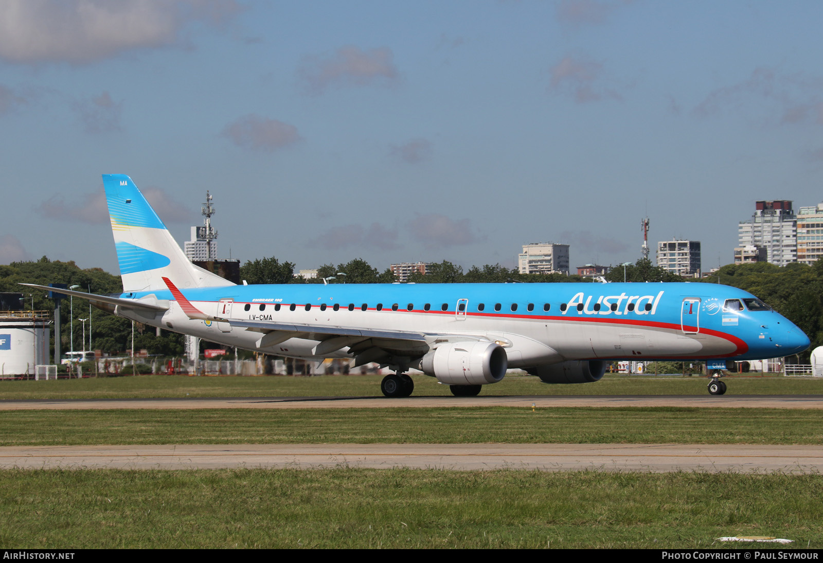 Aircraft Photo of LV-CMA | Embraer 190AR (ERJ-190-100IGW) | Austral Líneas Aéreas | AirHistory.net #210911