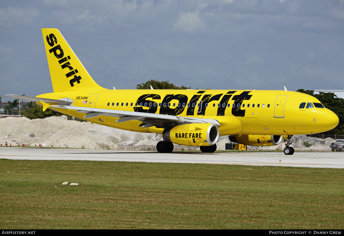 Aircraft Photo of N534NK | Airbus A319-132 | Spirit Airlines | AirHistory.net #211186