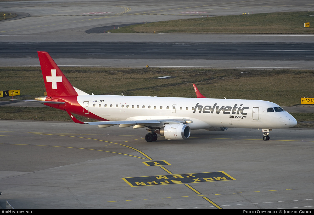 Aircraft Photo of HB-JVT | Embraer 190LR (ERJ-190-100LR) | Helvetic Airways | AirHistory.net #211208