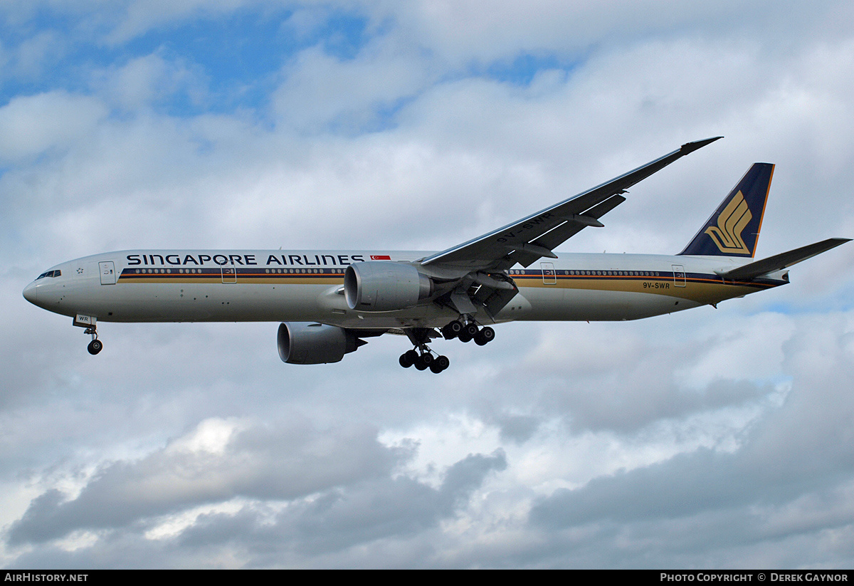 Aircraft Photo of 9V-SWR | Boeing 777-312/ER | Singapore Airlines | AirHistory.net #211820