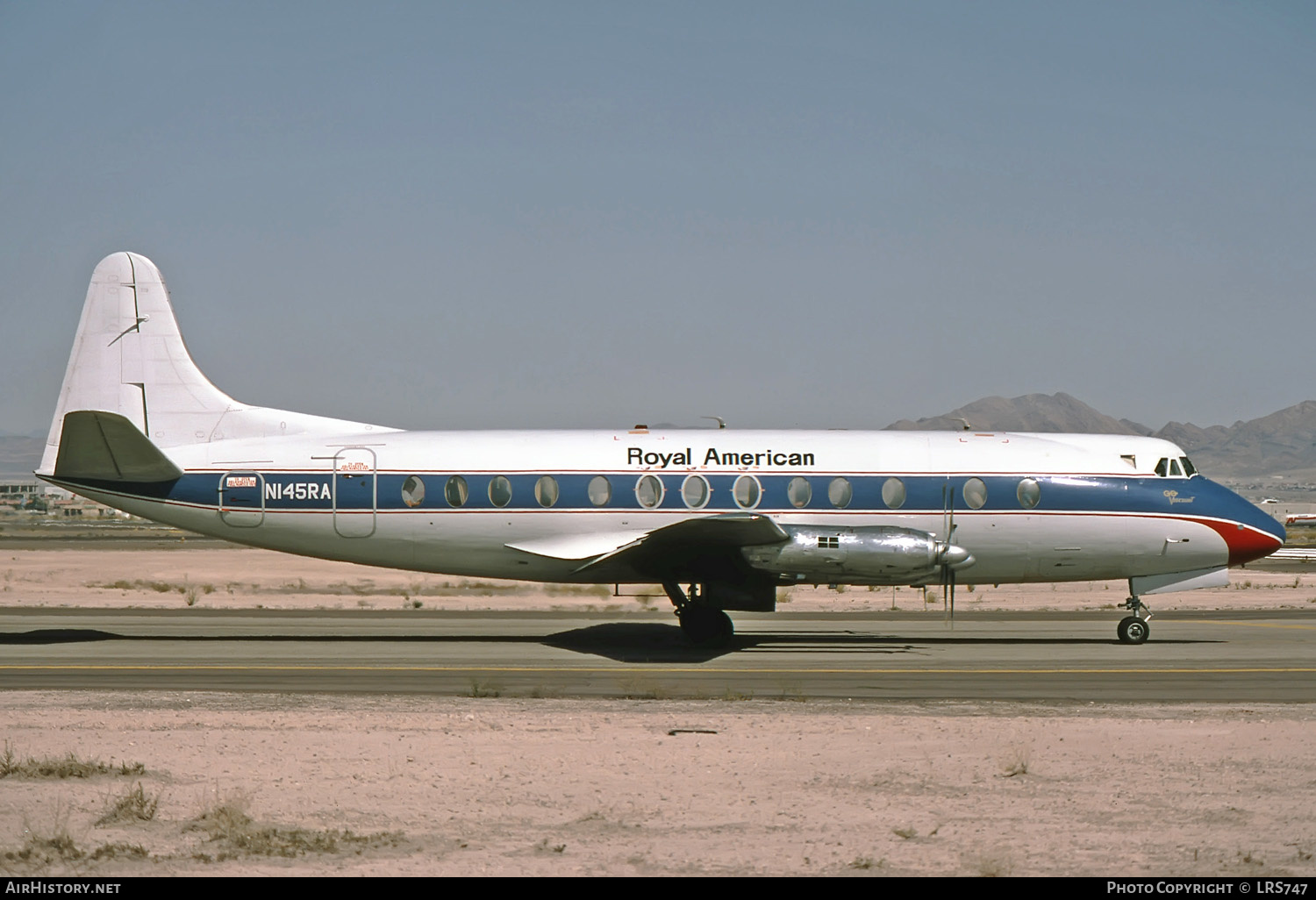 Aircraft Photo of N145RA | Vickers 814 Viscount | Royal American Airways | AirHistory.net #212394