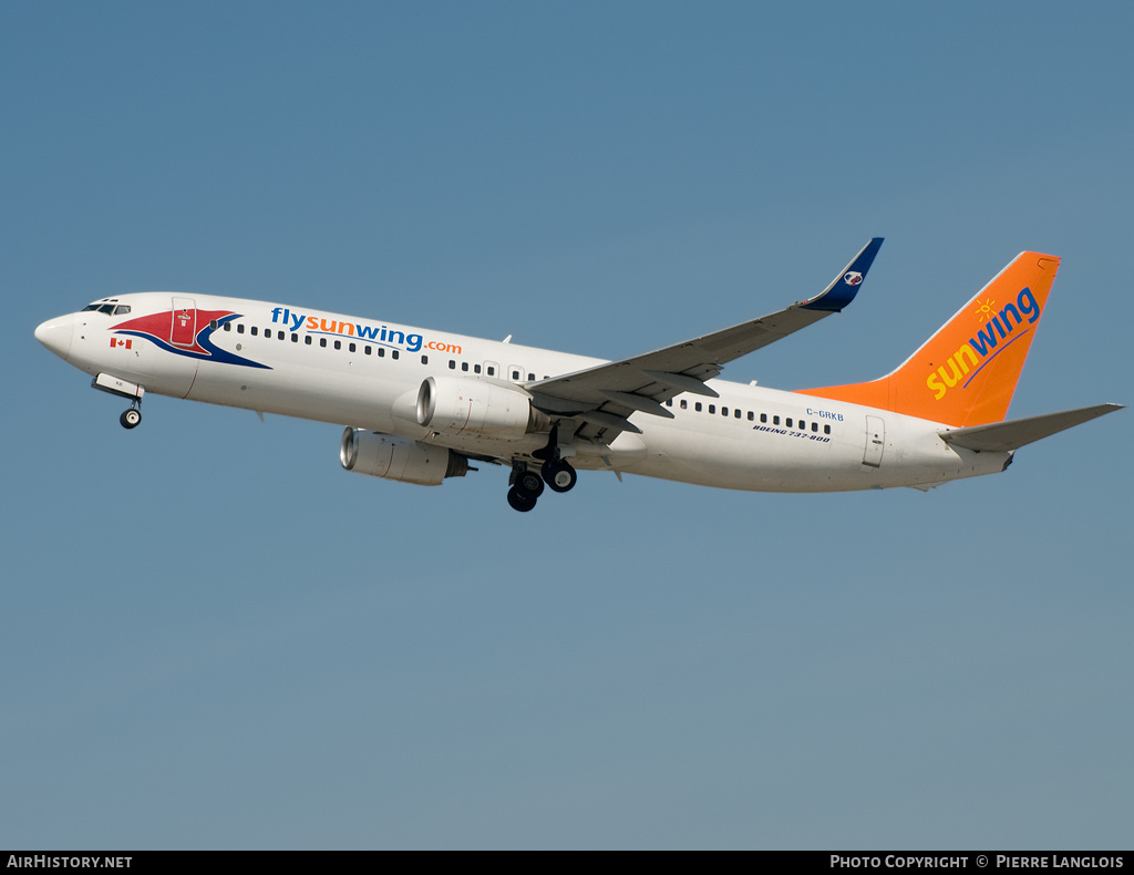 Aircraft Photo of C-GRKB | Boeing 737-86Q | Sunwing Airlines | AirHistory.net #212608