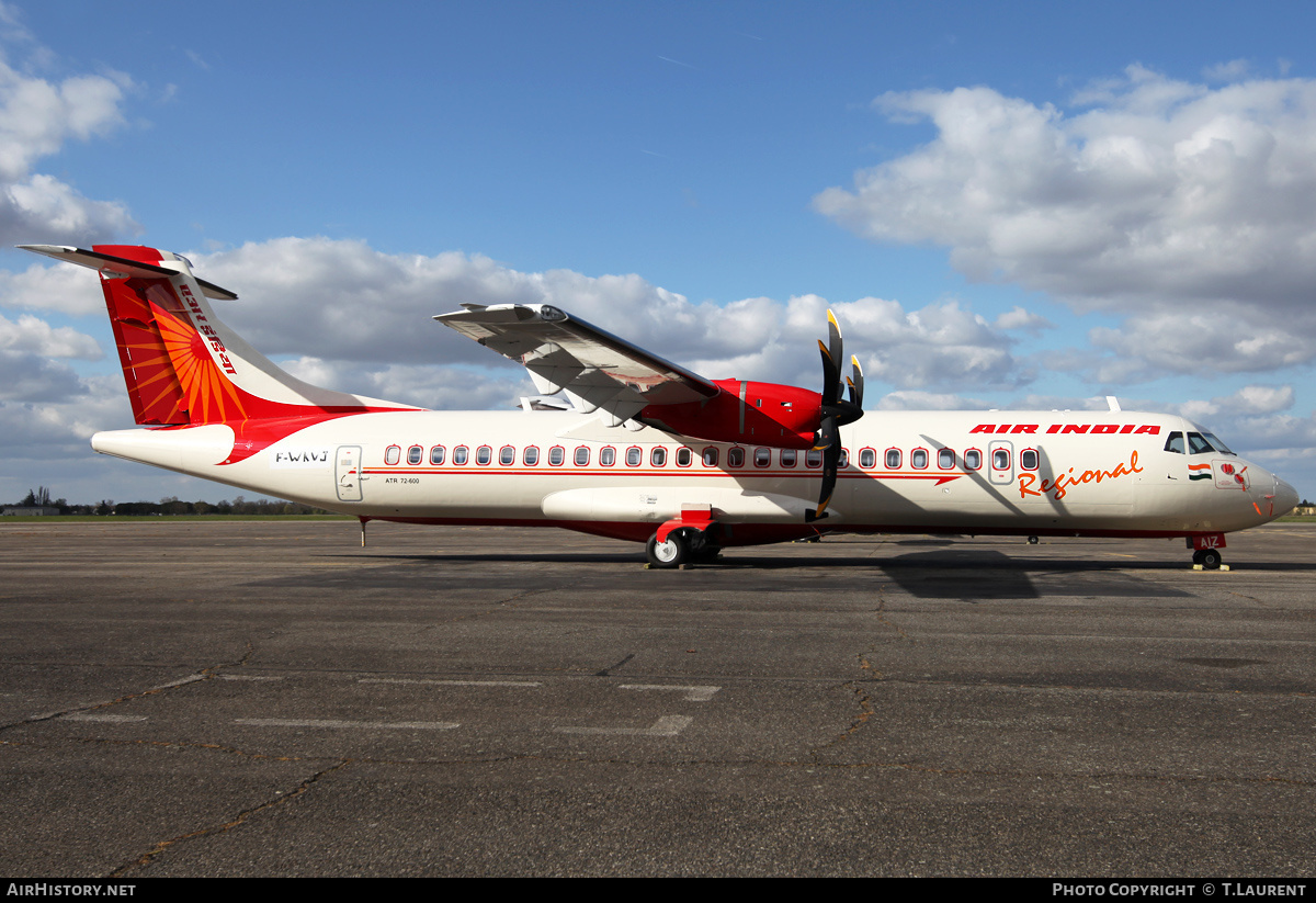 Aircraft Photo of F-WKVJ | ATR ATR-72-600 (ATR-72-212A) | Air India Regional | AirHistory.net #212615