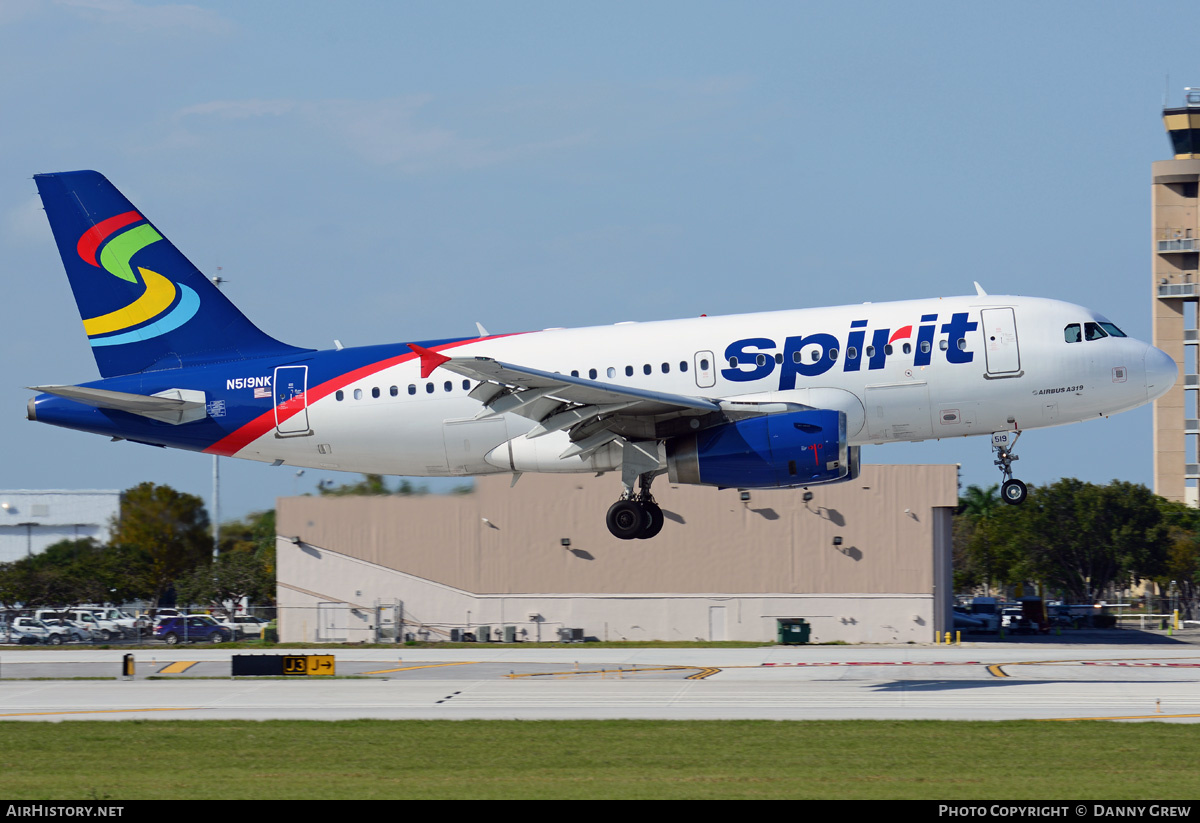 Aircraft Photo of N519NK | Airbus A319-132 | Spirit Airlines | AirHistory.net #213033