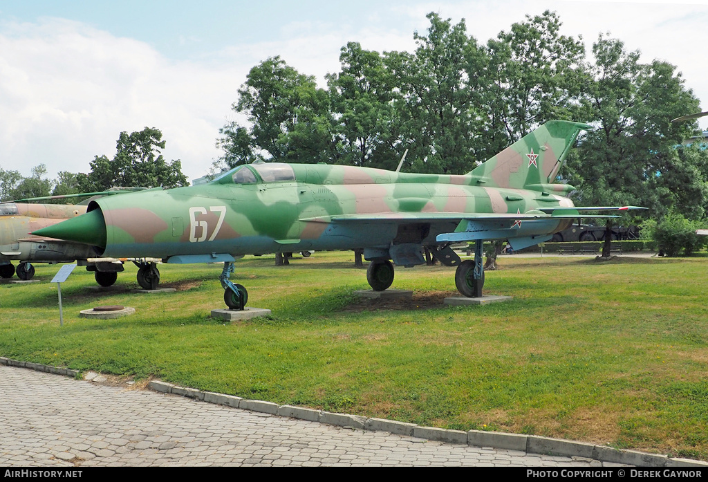 Aircraft Photo of 67 | Mikoyan-Gurevich MiG-21PFM | Bulgaria - Air Force | AirHistory.net #213059