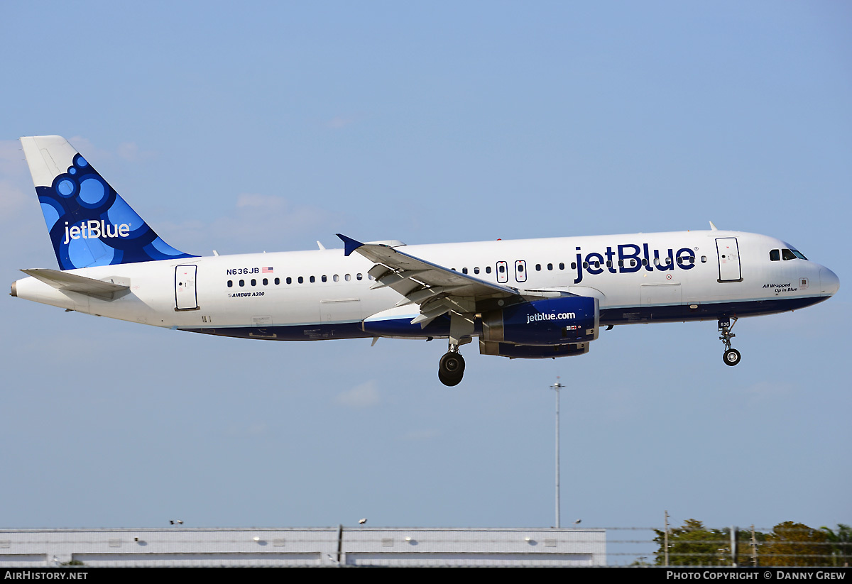 Aircraft Photo of N636JB | Airbus A320-232 | JetBlue Airways | AirHistory.net #213093