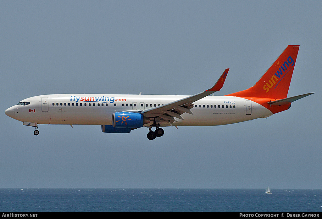 Aircraft Photo of C-FYLC | Boeing 737-8BK | Sunwing Airlines | AirHistory.net #213141