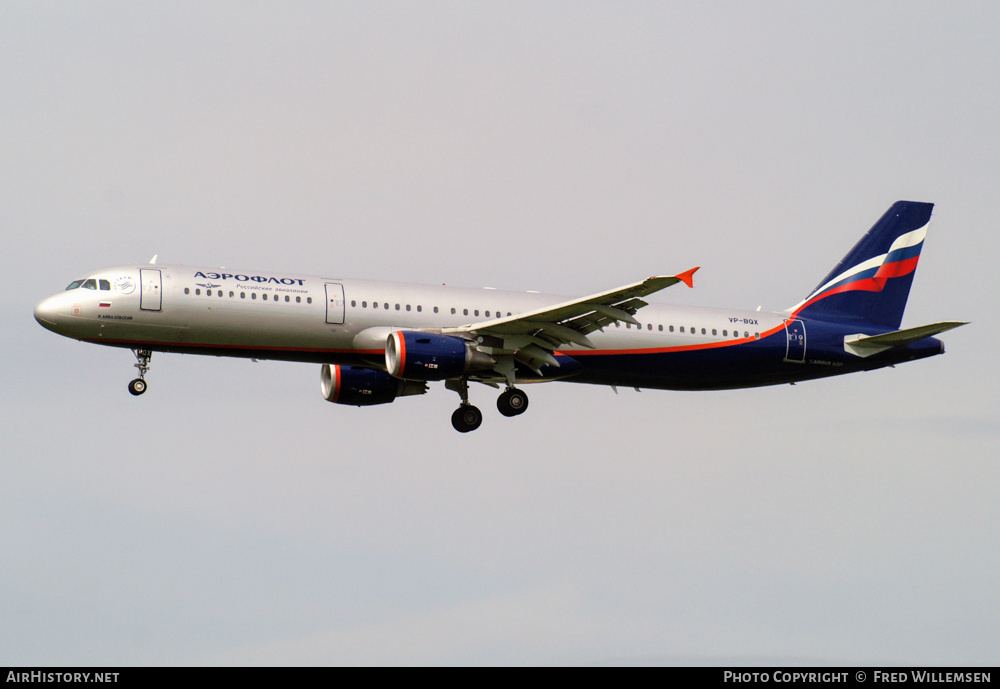 Aircraft Photo of VP-BQX | Airbus A321-211 | Aeroflot - Russian Airlines | AirHistory.net #213694