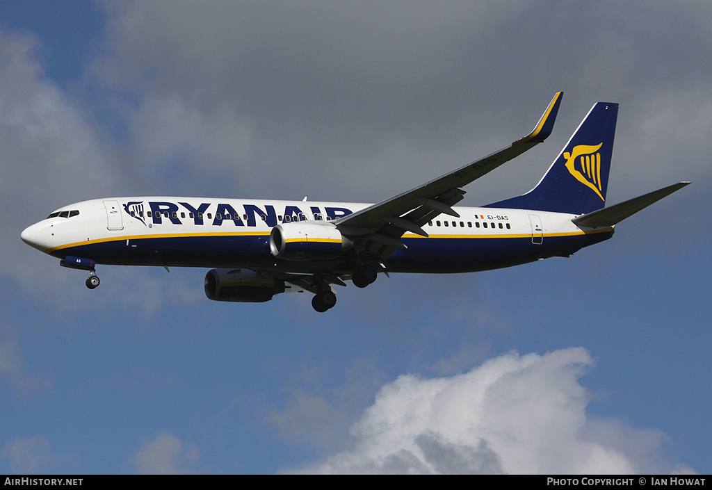 Aircraft Photo of EI-DAS | Boeing 737-8AS | Ryanair | AirHistory.net #213822