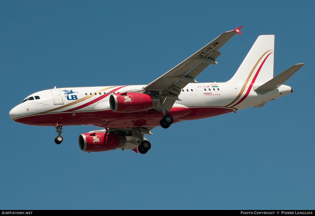 Aircraft Photo of VT-VJM | Airbus ACJ319 (A319-133/CJ) | UB Group - United Breweries | AirHistory.net #214140