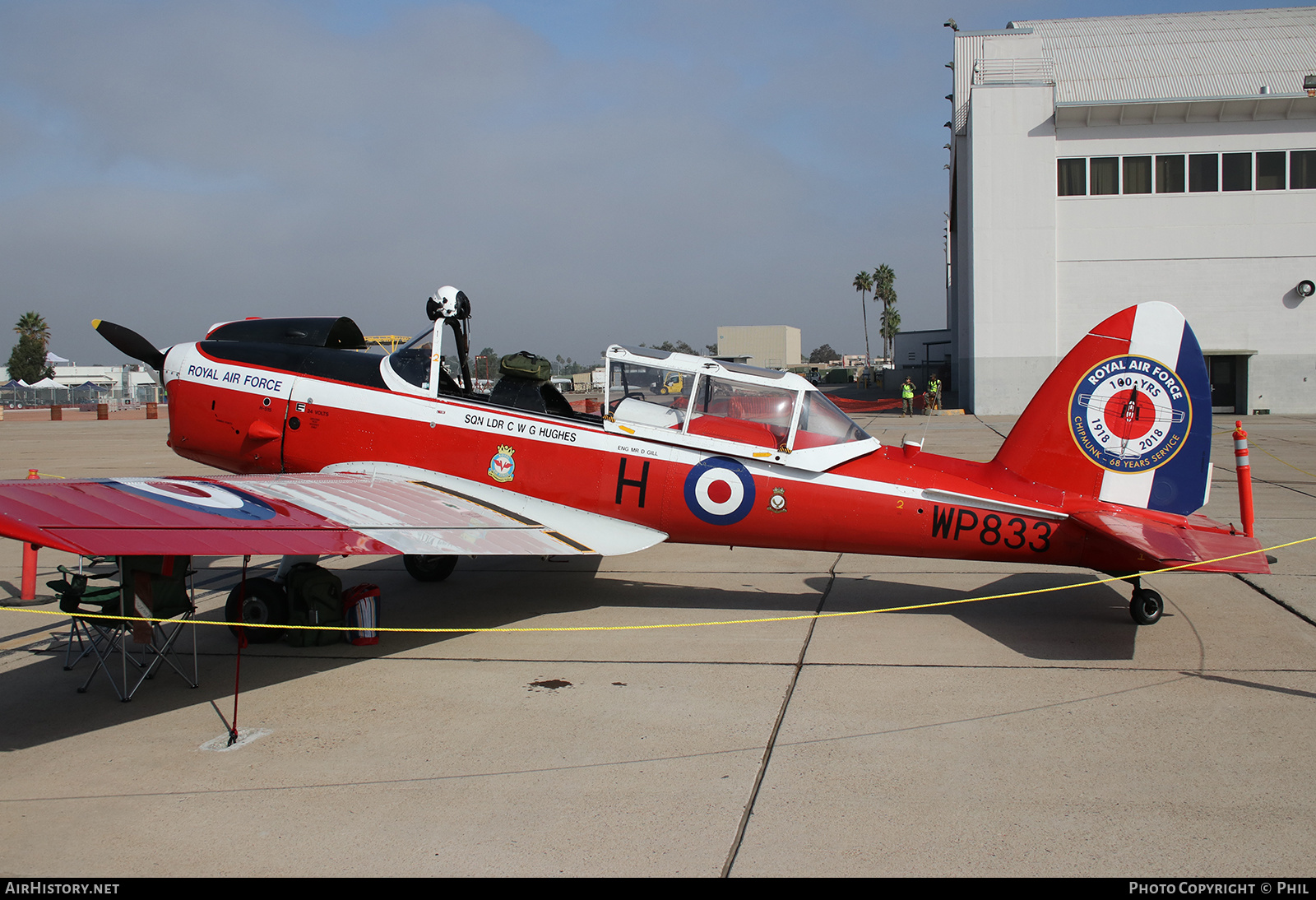 Aircraft Photo of N833WP / WP833 | De Havilland DHC-1 Chipmunk 22 | UK - Air Force | AirHistory.net #214153