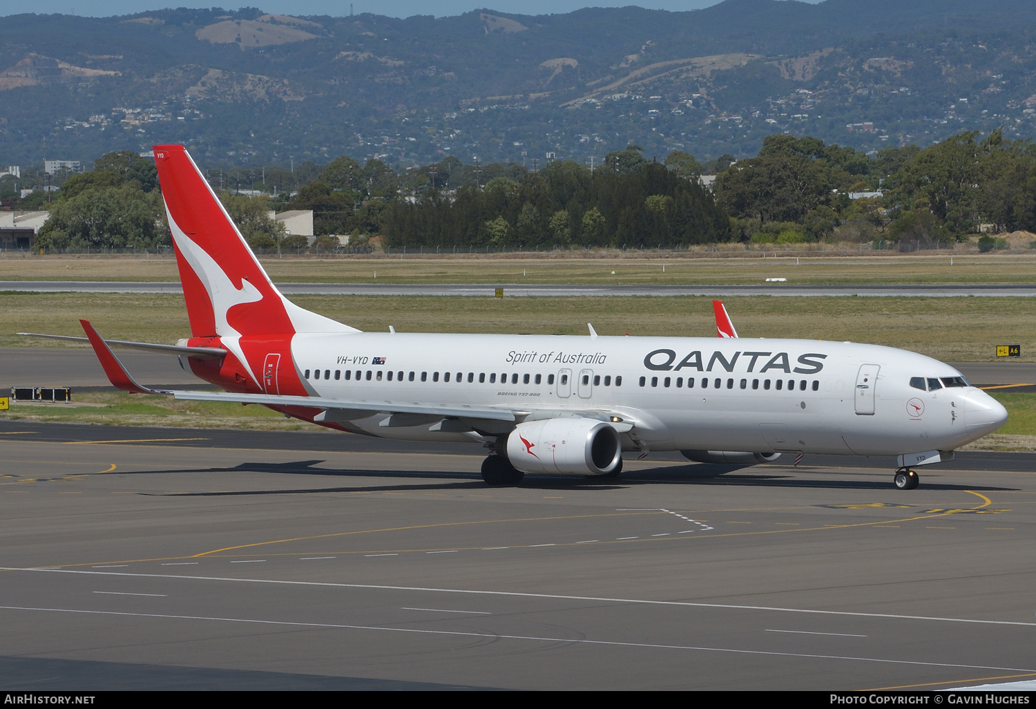 Aircraft Photo of VH-VYD | Boeing 737-838 | Qantas | AirHistory.net #214690