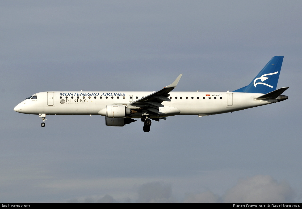 Aircraft Photo of 4O-AOC | Embraer 195LR (ERJ-190-200LR) | Montenegro Airlines | AirHistory.net #214879