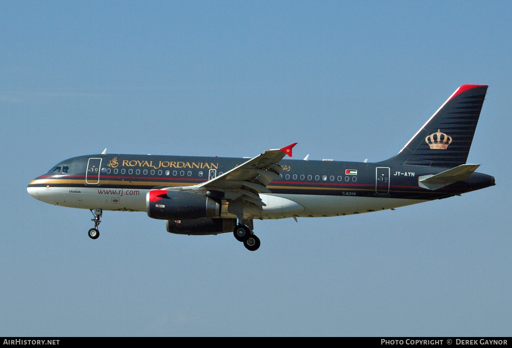 Aircraft Photo of JY-AYN | Airbus A319-132 | Royal Jordanian Airlines | AirHistory.net #215041