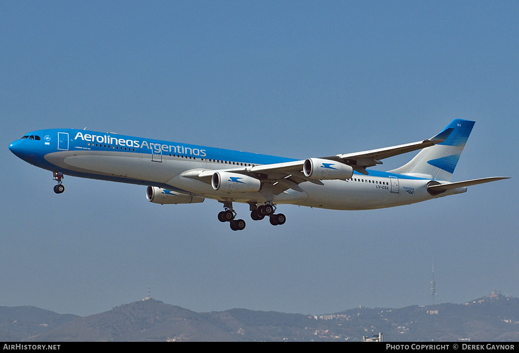 Aircraft Photo of LV-CSX | Airbus A340-313X | Aerolíneas Argentinas | AirHistory.net #215042