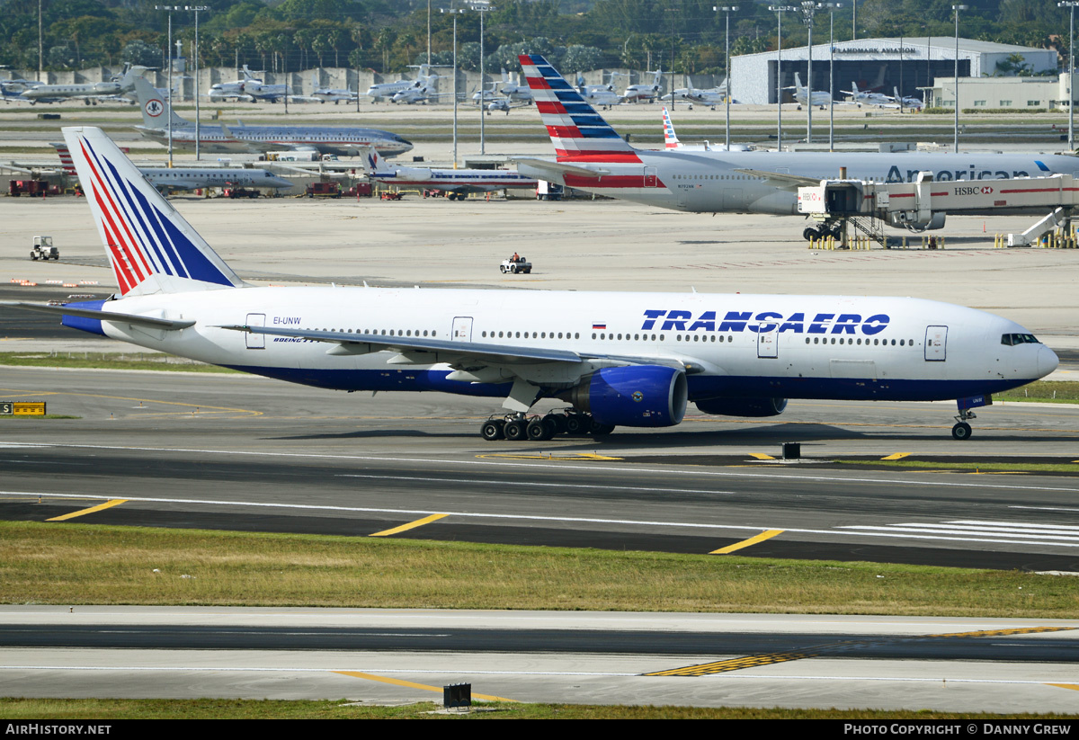 Aircraft Photo of EI-UNW | Boeing 777-222/ER | Transaero Airlines | AirHistory.net #215339