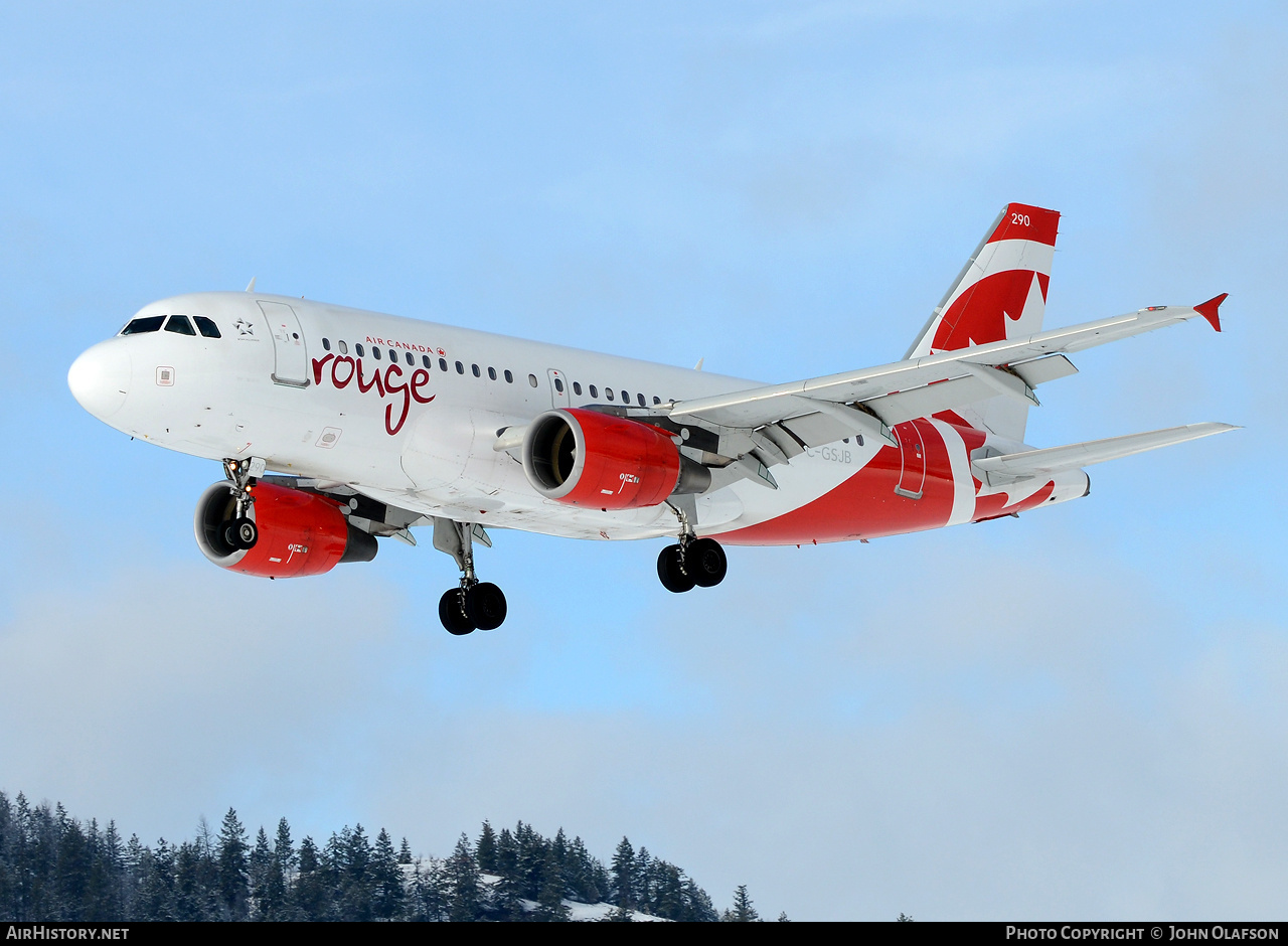 Aircraft Photo of C-GSJB | Airbus A319-112 | Air Canada Rouge | AirHistory.net #215593