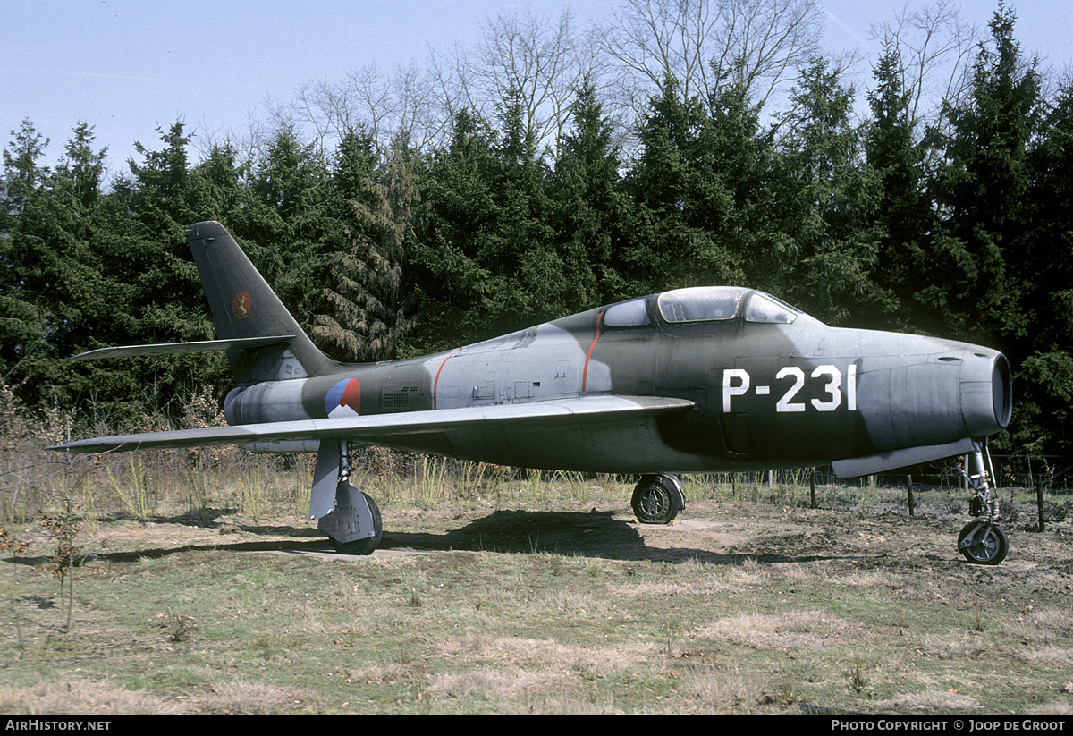 Aircraft Photo of P-231 | Republic F-84F Thunderstreak | Netherlands - Air Force | AirHistory.net #216280