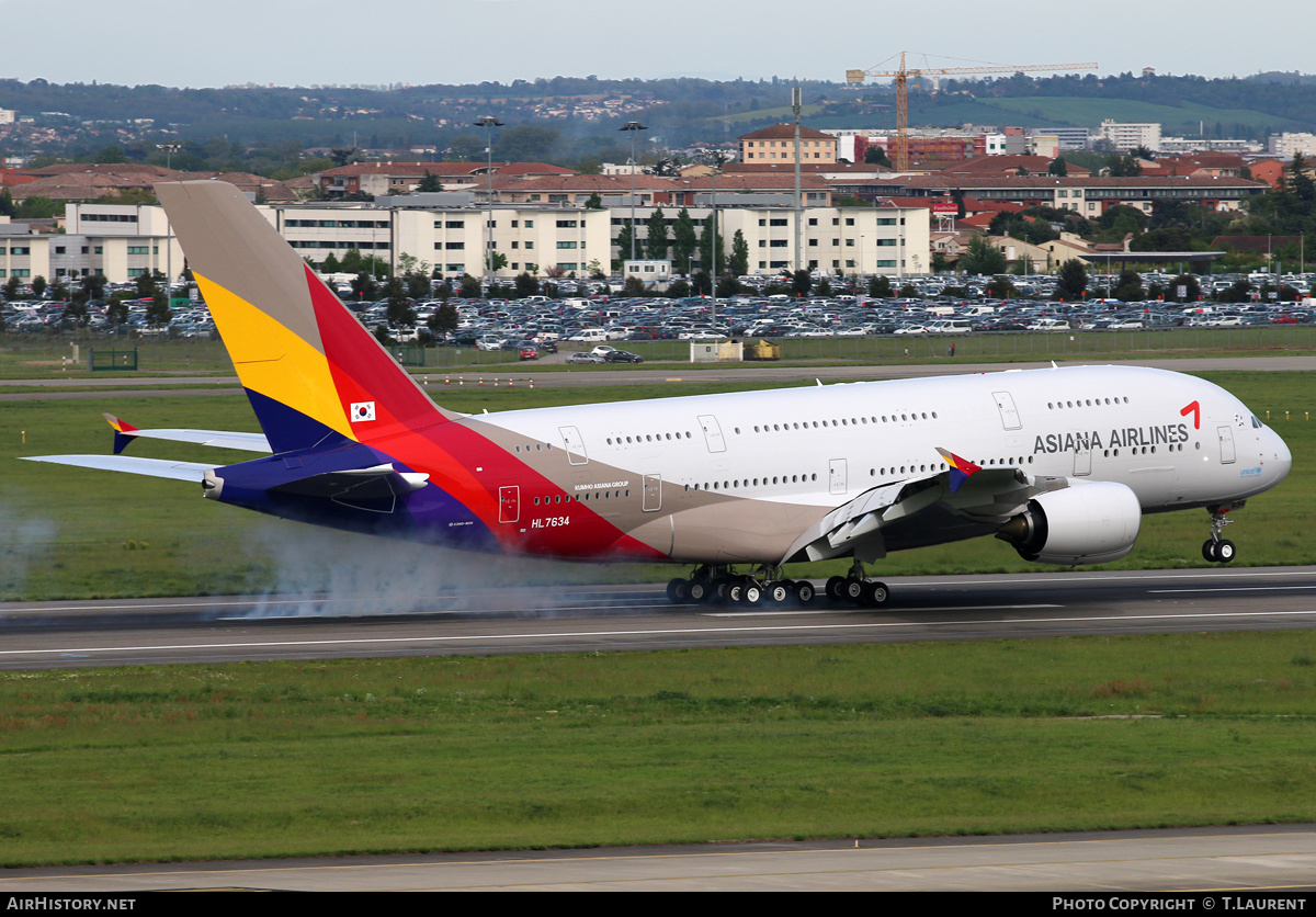 Aircraft Photo of HL7634 | Airbus A380-841 | Asiana Airlines | AirHistory.net #216318