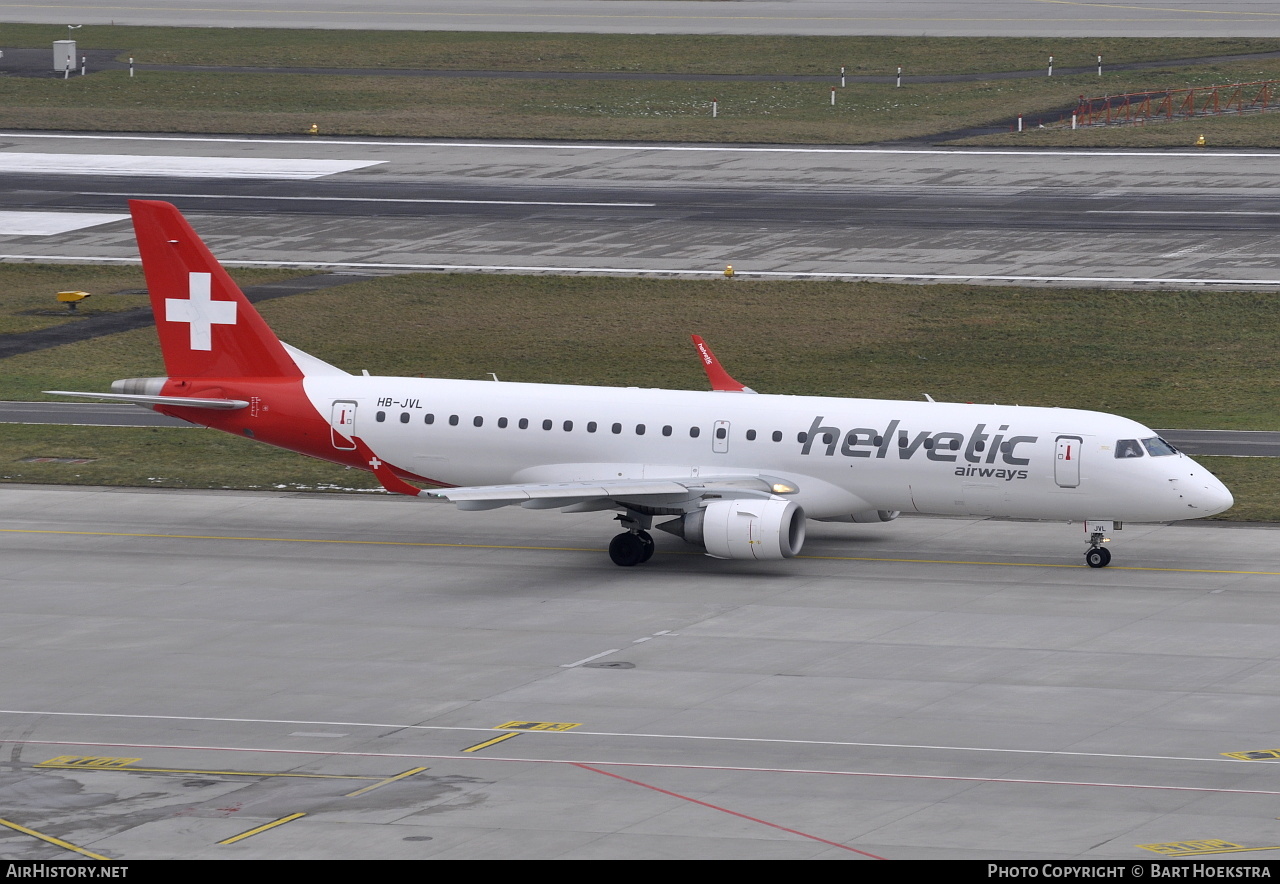 Aircraft Photo of HB-JVL | Embraer 190LR (ERJ-190-100LR) | Helvetic Airways | AirHistory.net #216408