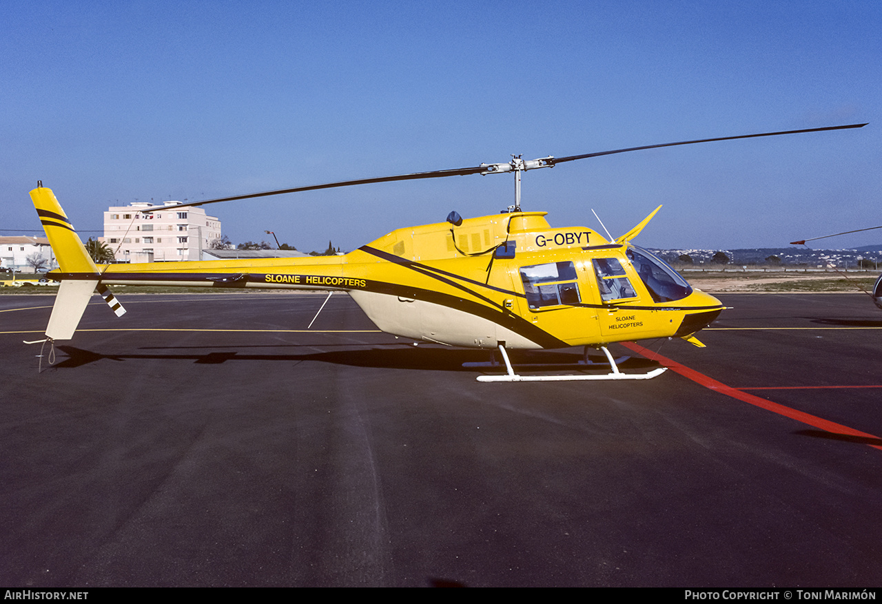 Aircraft Photo of G-OBYT | Bell 206B-3 JetRanger III | Sloane Helicopters | AirHistory.net #216458