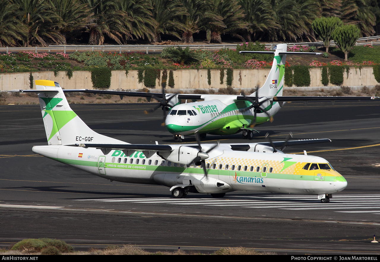 Aircraft Photo of EC-GQF | ATR ATR-72-202 | Binter Canarias | AirHistory.net #216678