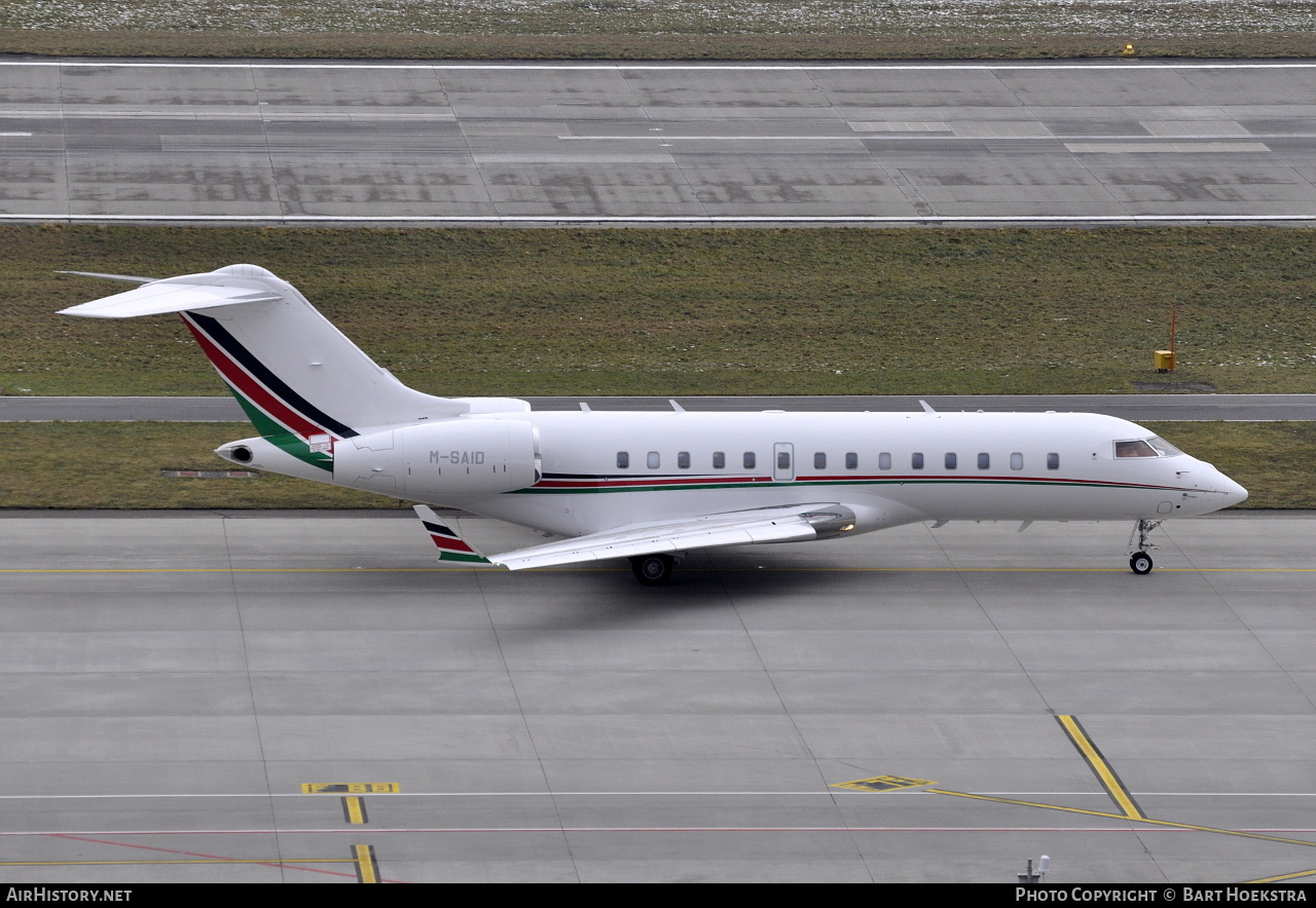 Aircraft Photo of M-SAID | Bombardier Global 5000 (BD-700-1A11) | AirHistory.net #216717