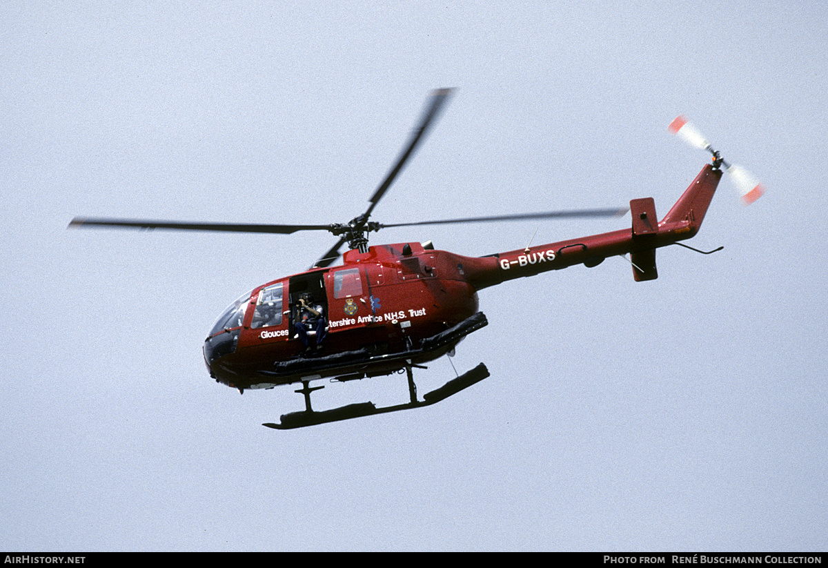 Aircraft Photo of G-BUXS | MBB BO-105DBS-4 | Gloucestershire Ambulance NHS Trust | AirHistory.net #216747