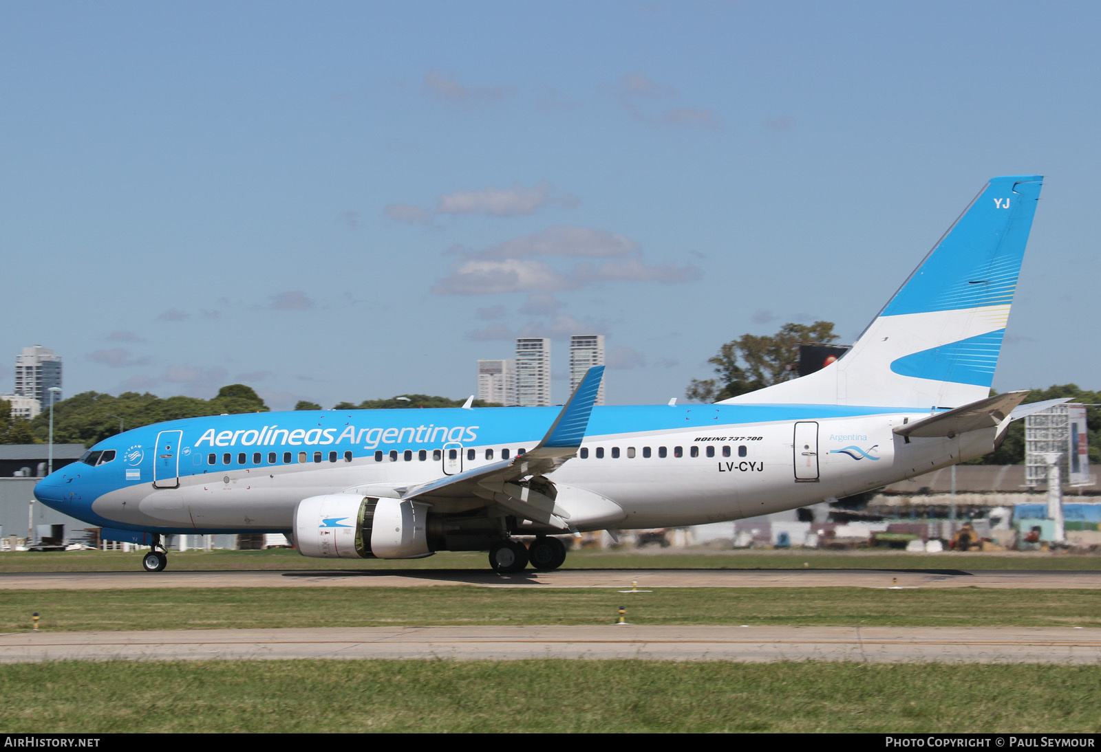 Aircraft Photo of LV-CYJ | Boeing 737-7Q8 | Aerolíneas Argentinas | AirHistory.net #217124