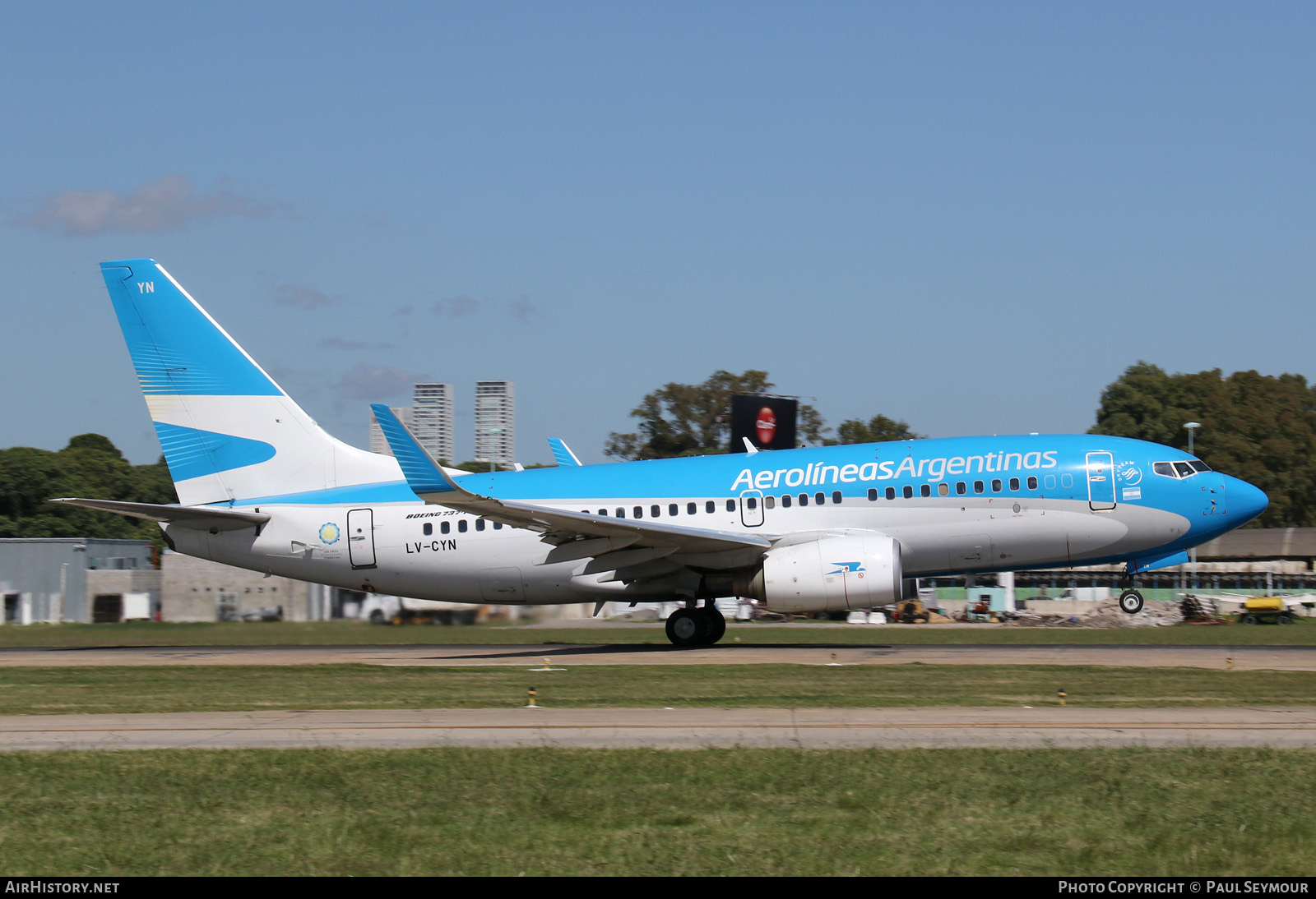 Aircraft Photo of LV-CYN | Boeing 737-7Q8 | Aerolíneas Argentinas | AirHistory.net #217125