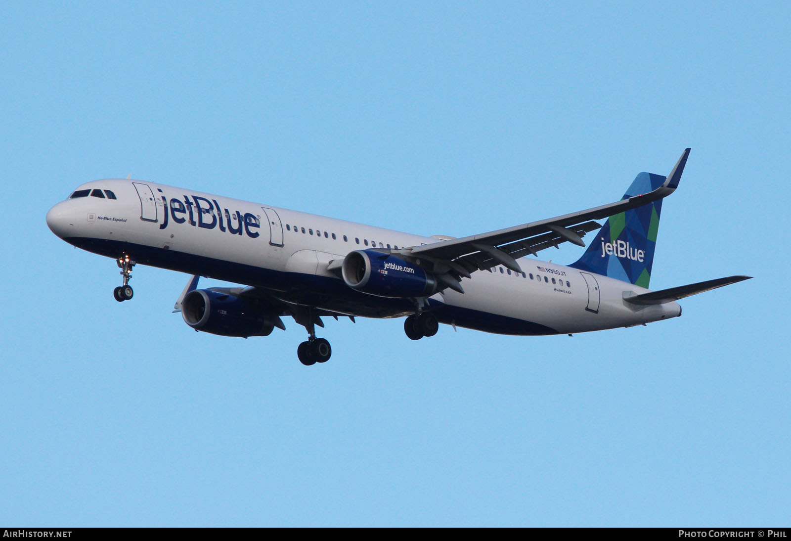 Aircraft Photo of N950JT | Airbus A321-231 | JetBlue Airways | AirHistory.net #217225